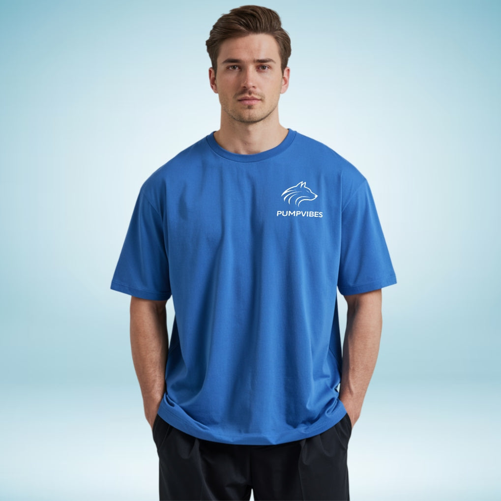 Basic Oversize Shirt Kobaltblau Logo