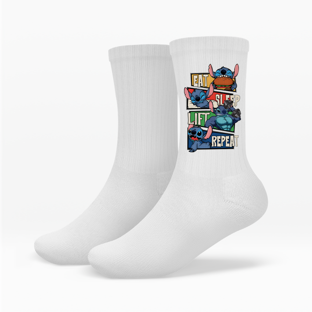 Eat Sleep Lift Repeat Crew Socken