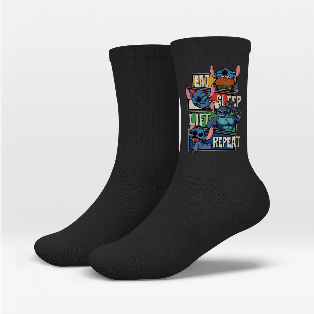 Eat Sleep Lift Repeat Crew Socken