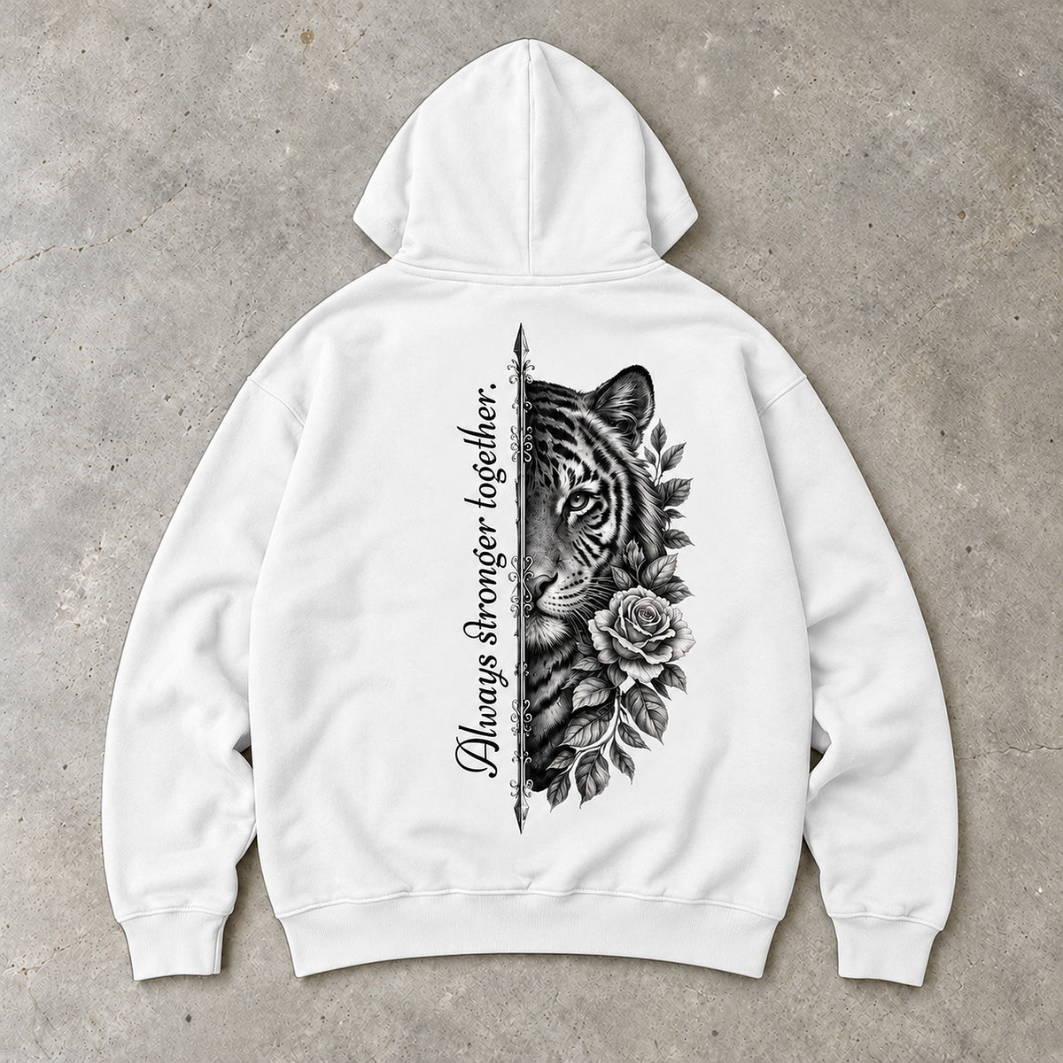 Always Stronger Together Tiger Premium Hoodie Weiß