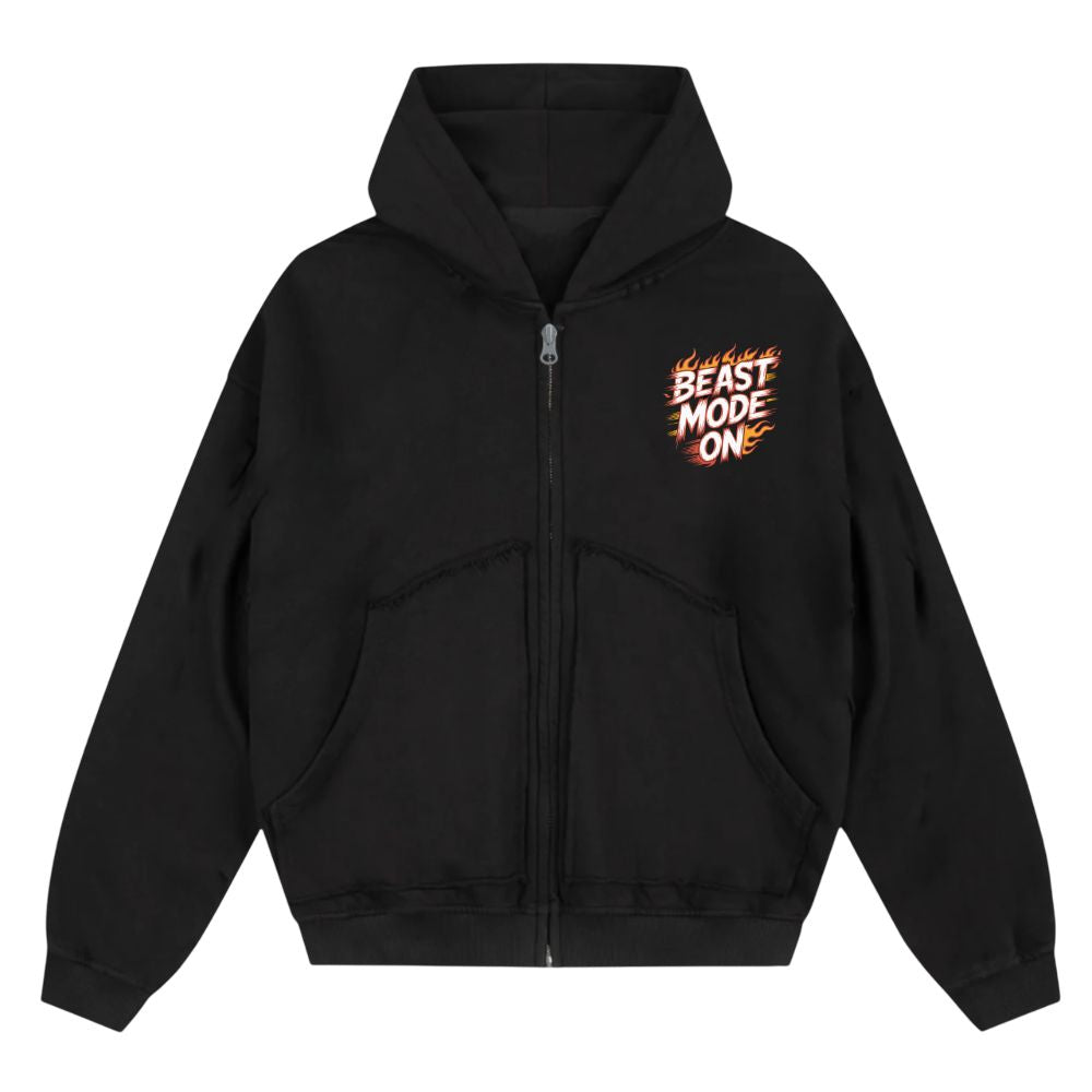 Beast Mode On Oversize Zipper Hoodie
