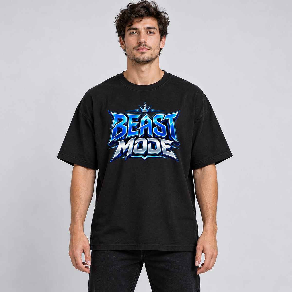 Beast Mode Oversize Shirt Schwarz