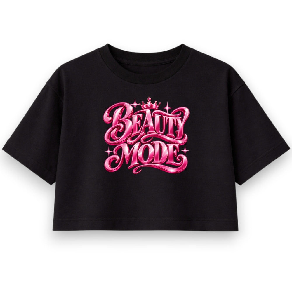 BEAUTY MODE Oversize Crop Top Schwarz