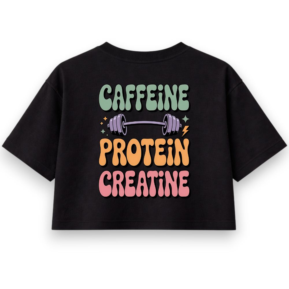 Caffeine Protein Creatine Oversize Crop Top