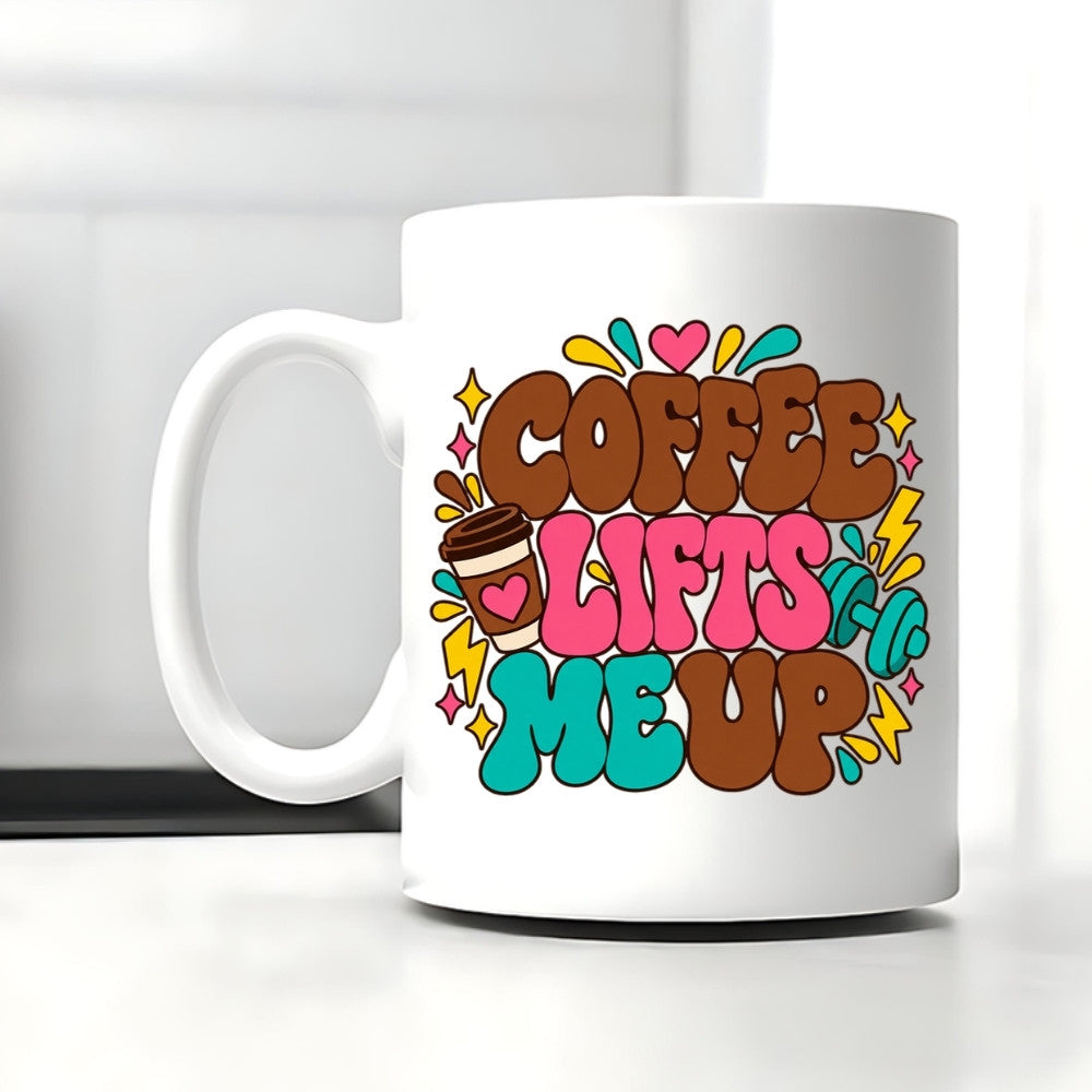 Coffee Lifts Me Up Tasse Damen Weiß