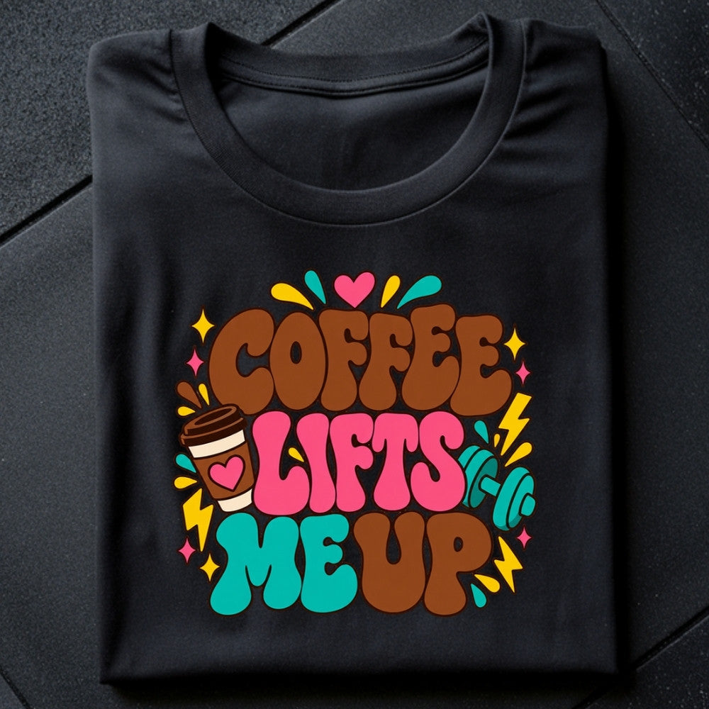Oversize Shirt Coffee Lifts Me Up schwarz