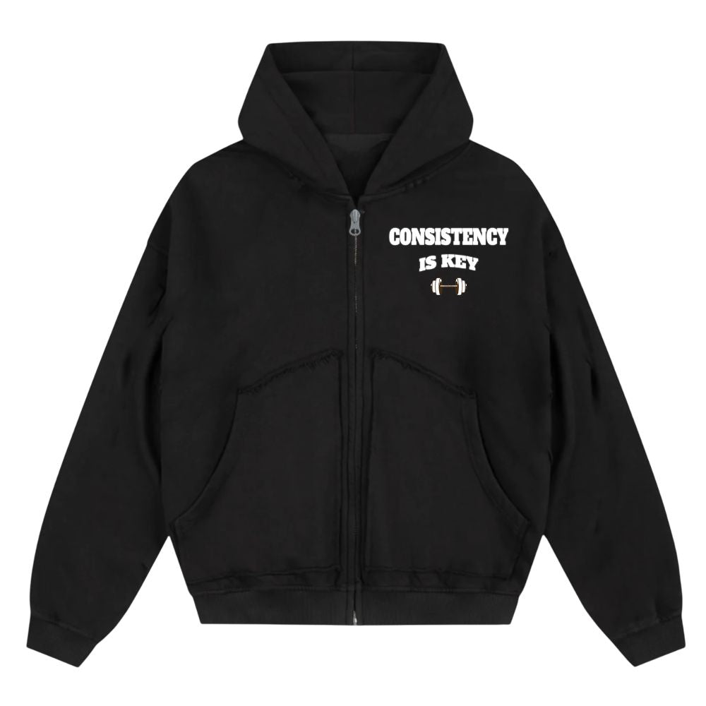 Consistency Is Key Oversize Zipper Hoodie