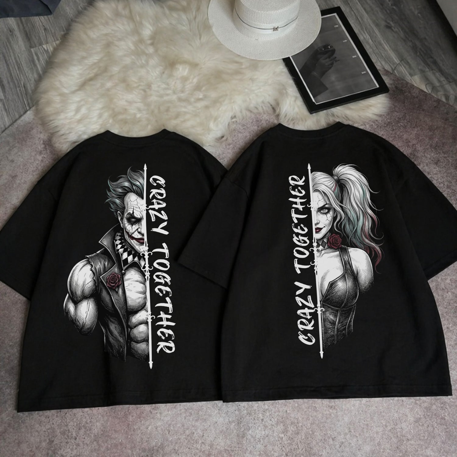 Crazy Together Couple Oversize Shirt