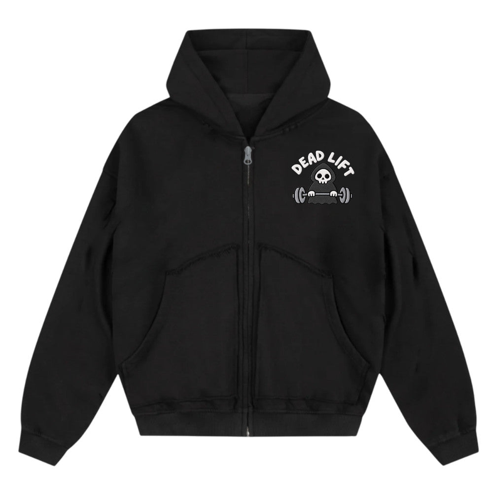 Dead Lift Oversize Zipper Hoodie Schwarz