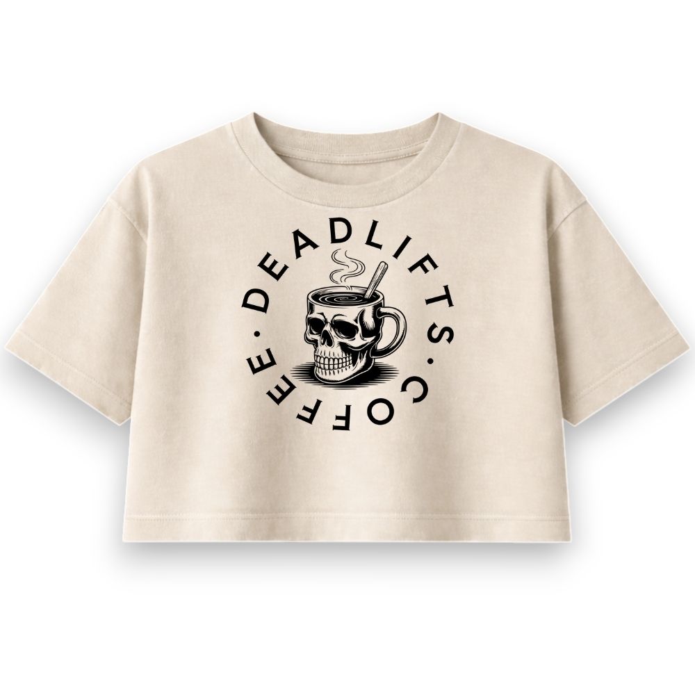 Deadlifts And Coffee Oversize Crop Top