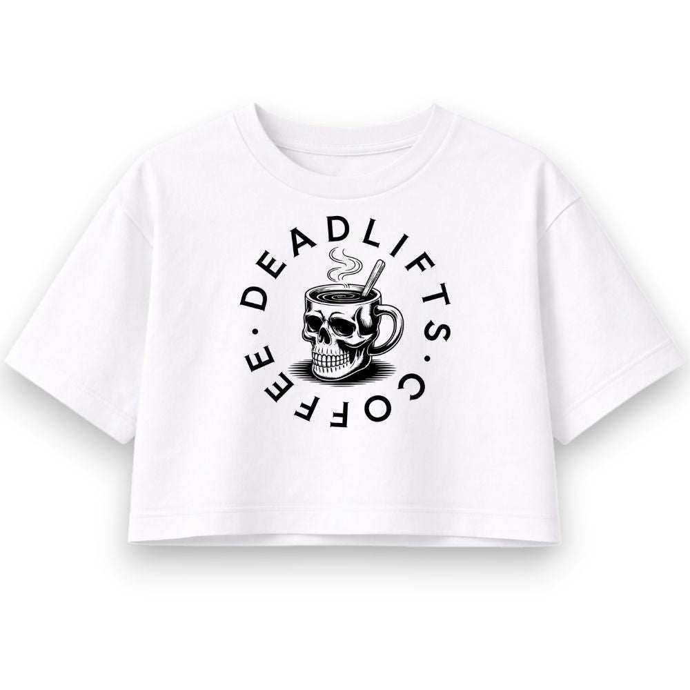 Deadlifts And Coffee Oversize Crop Top