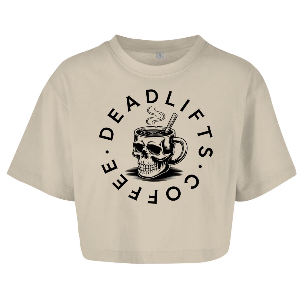 Deadlifts And Coffee Oversize Crop Top