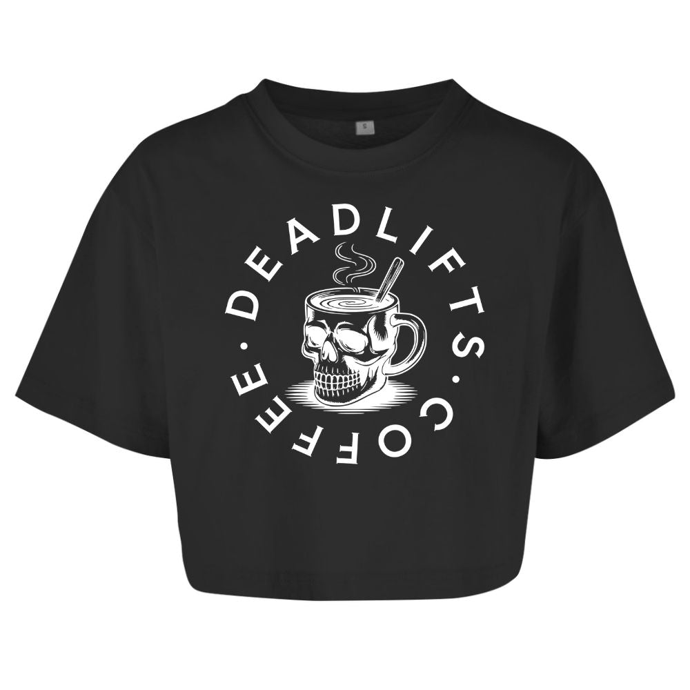 Deadlifts And Coffee Oversize Crop Top