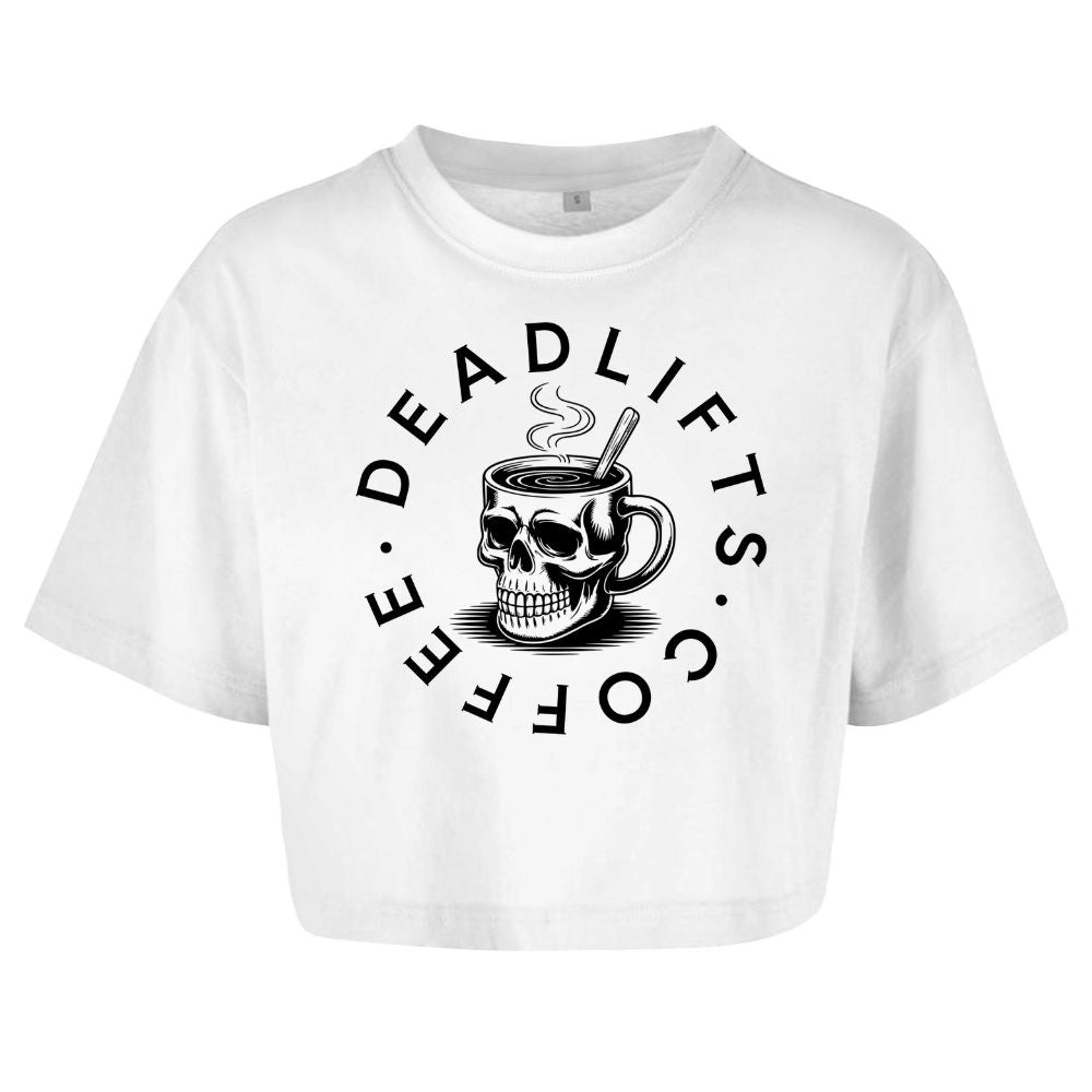 Deadlifts And Coffee Oversize Crop Top