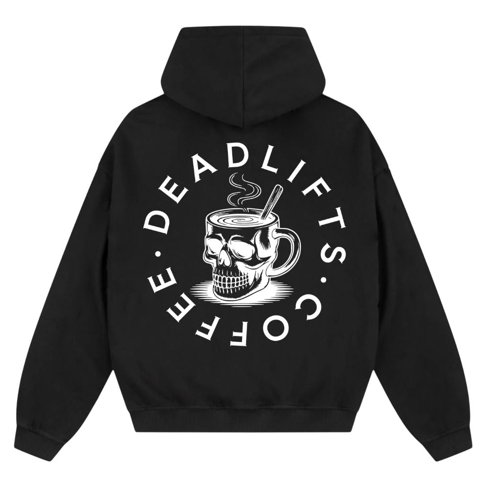 Deadlifts And Coffee Oversize Zipper Hoodie