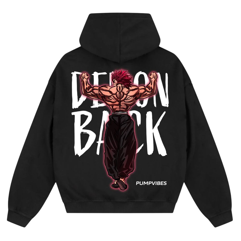 Demon Back Oversize Zipper Hoodie