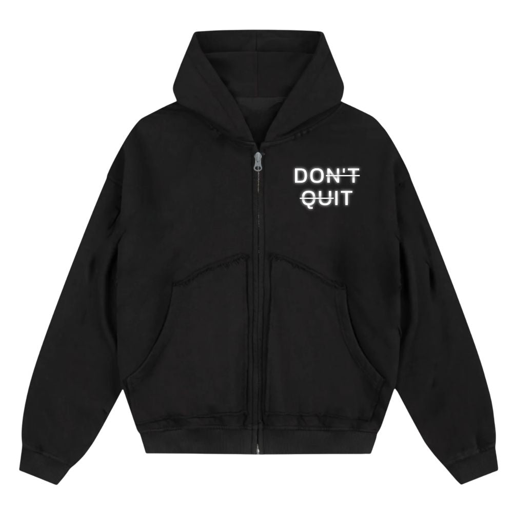 Don't Quit Oversize Zipper Hoodie