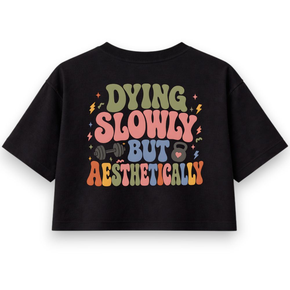 Dying Slowly But Aesthetically Oversize Crop Top