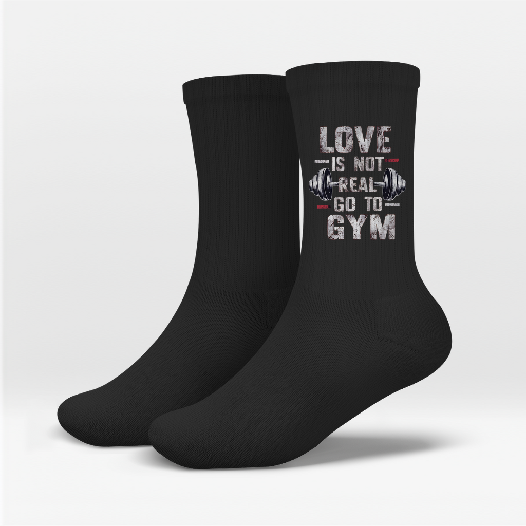 Love Is Not Real Crew Socken