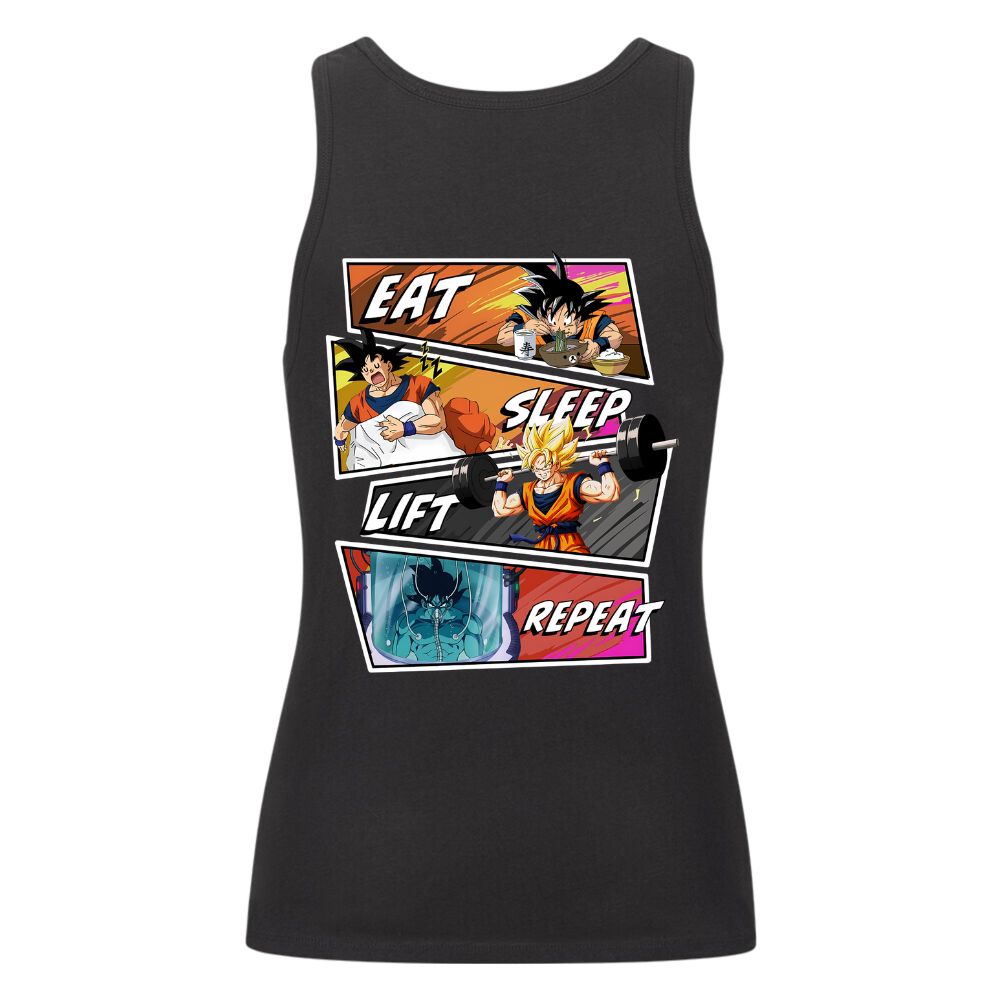 Eat Sleep Lift Repeat Goku Damen Tank Top