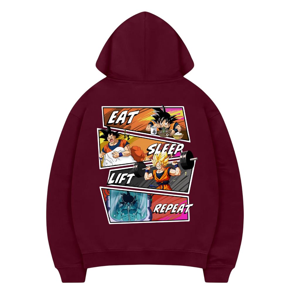 Eat Sleep Lift Repeat Goku Hoodie