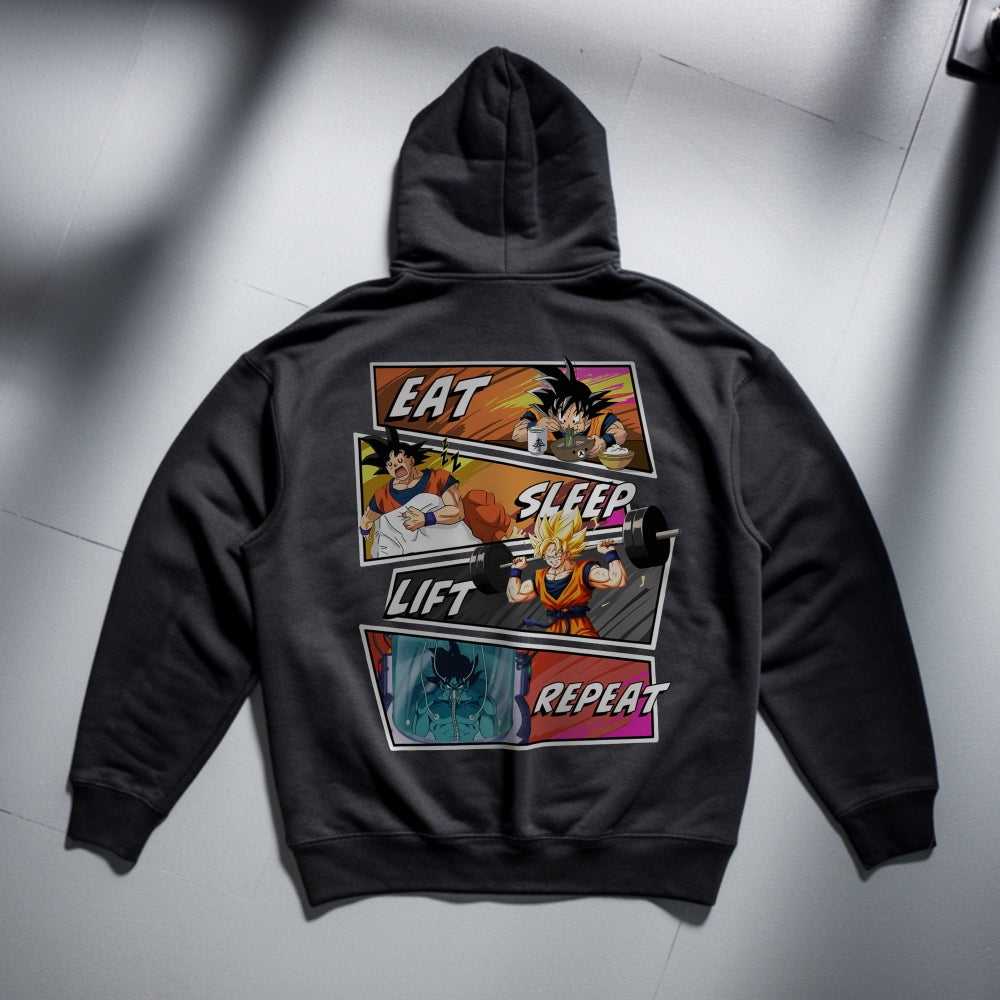 Eat Sleep Lift Repeat Goku Hoodie