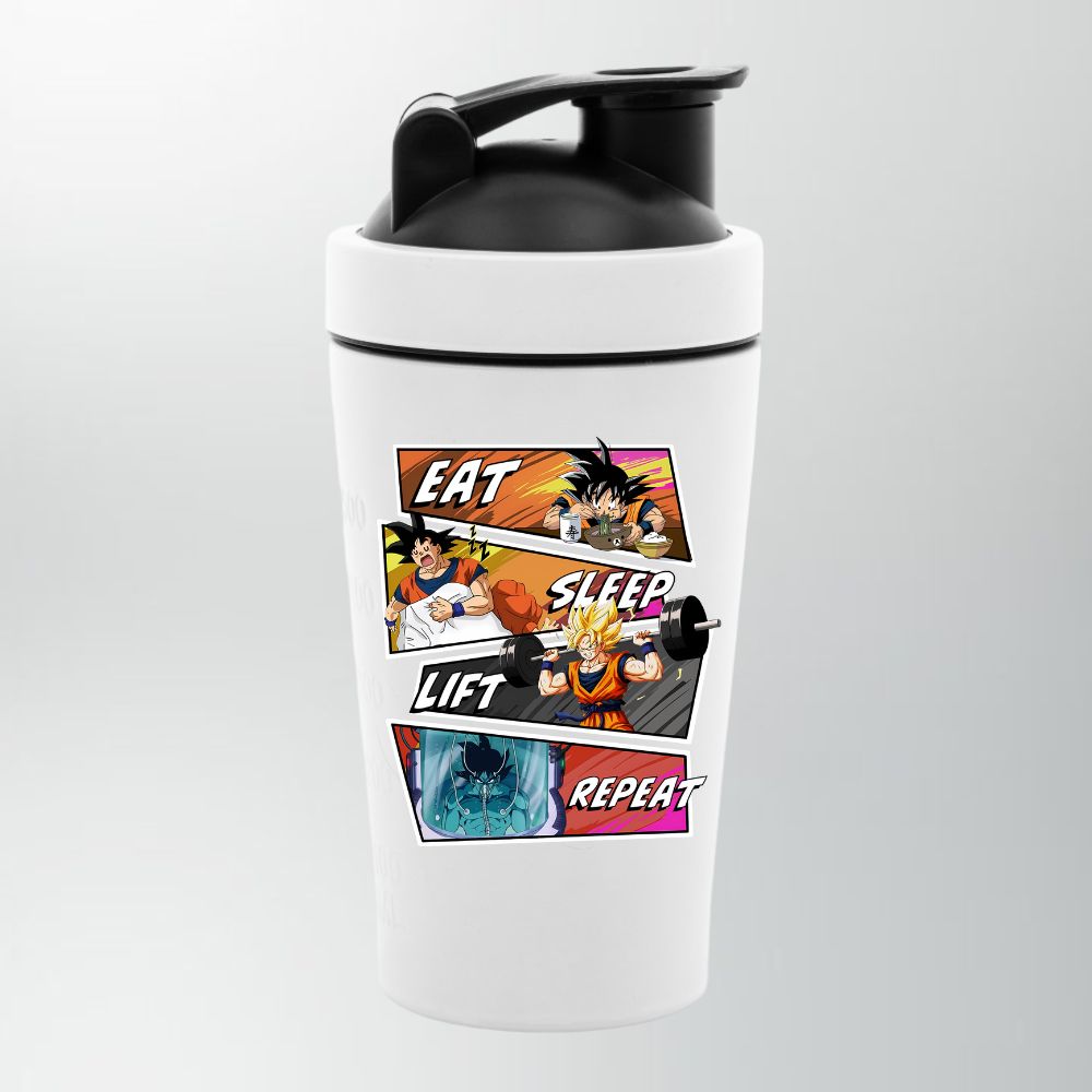 Eat Sleep Lift Repeat Goku Shaker