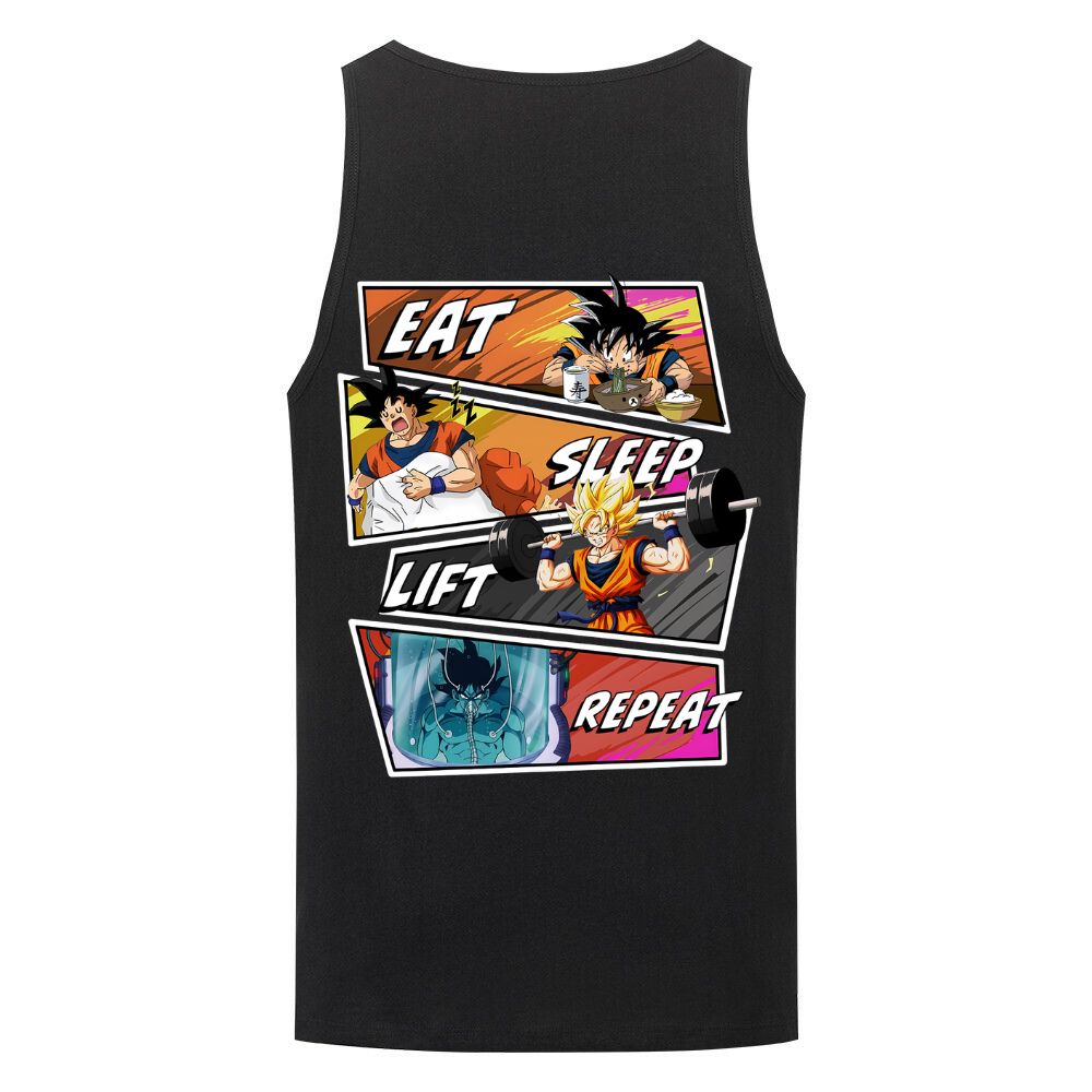 Eat Sleep Lift Repeat Goku Tank Top