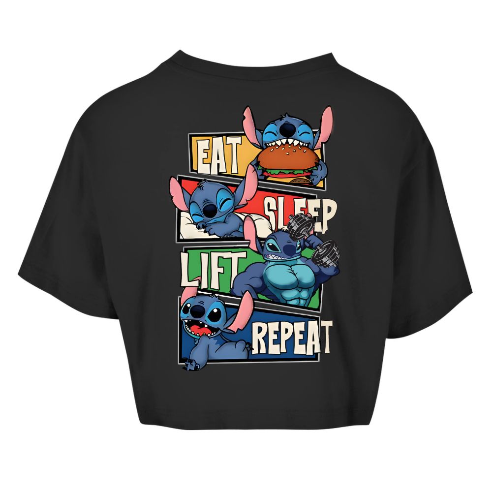 Eat Sleep Lift Repeat Oversize Crop Top