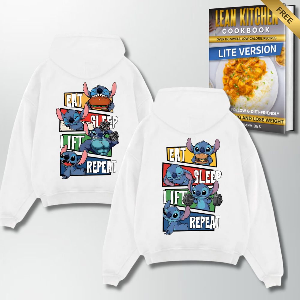 Eat Sleep Lift Repeat Couple Oversize Hoodie