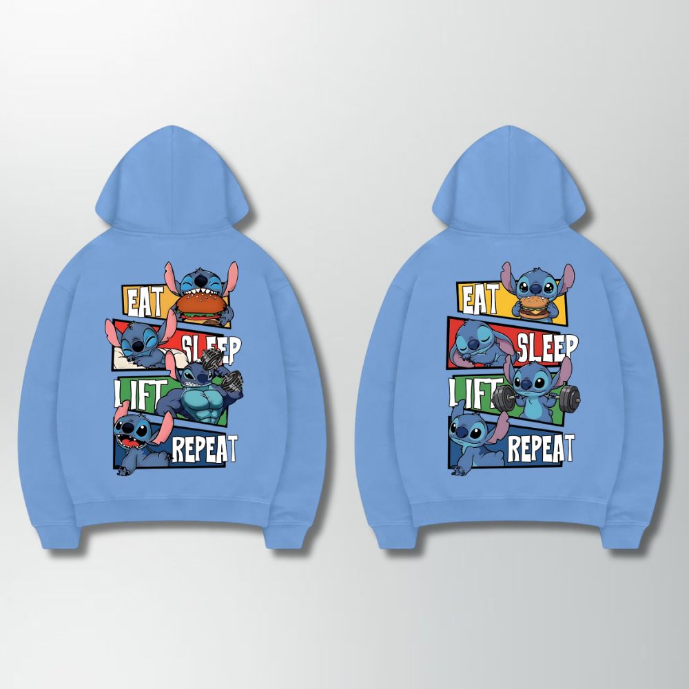Eat Sleep Lift Repeat Couple Hoodie