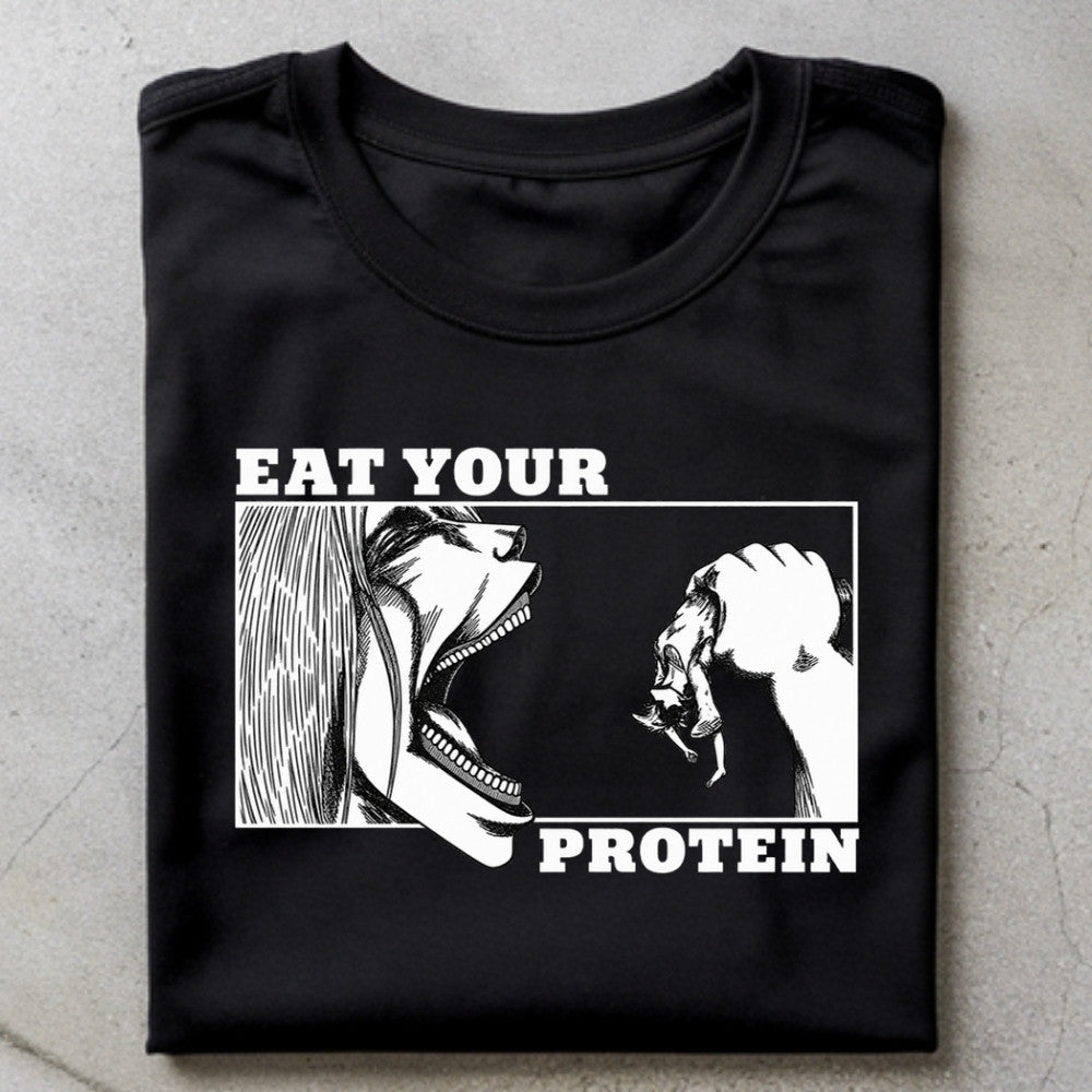 EAT YOUR PROTEIN Premium Shirt Schwarz