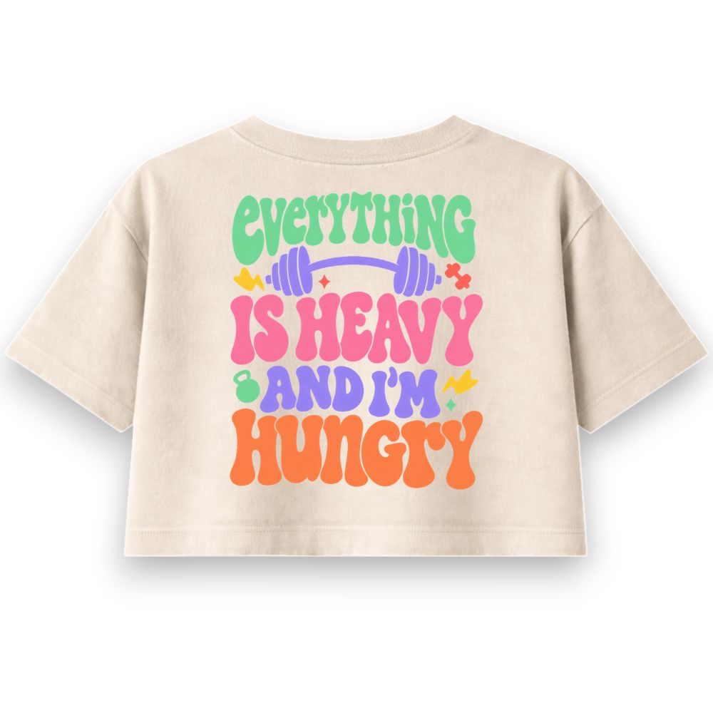 Everything Is Heavy And I'm Hungry Oversize Crop Top