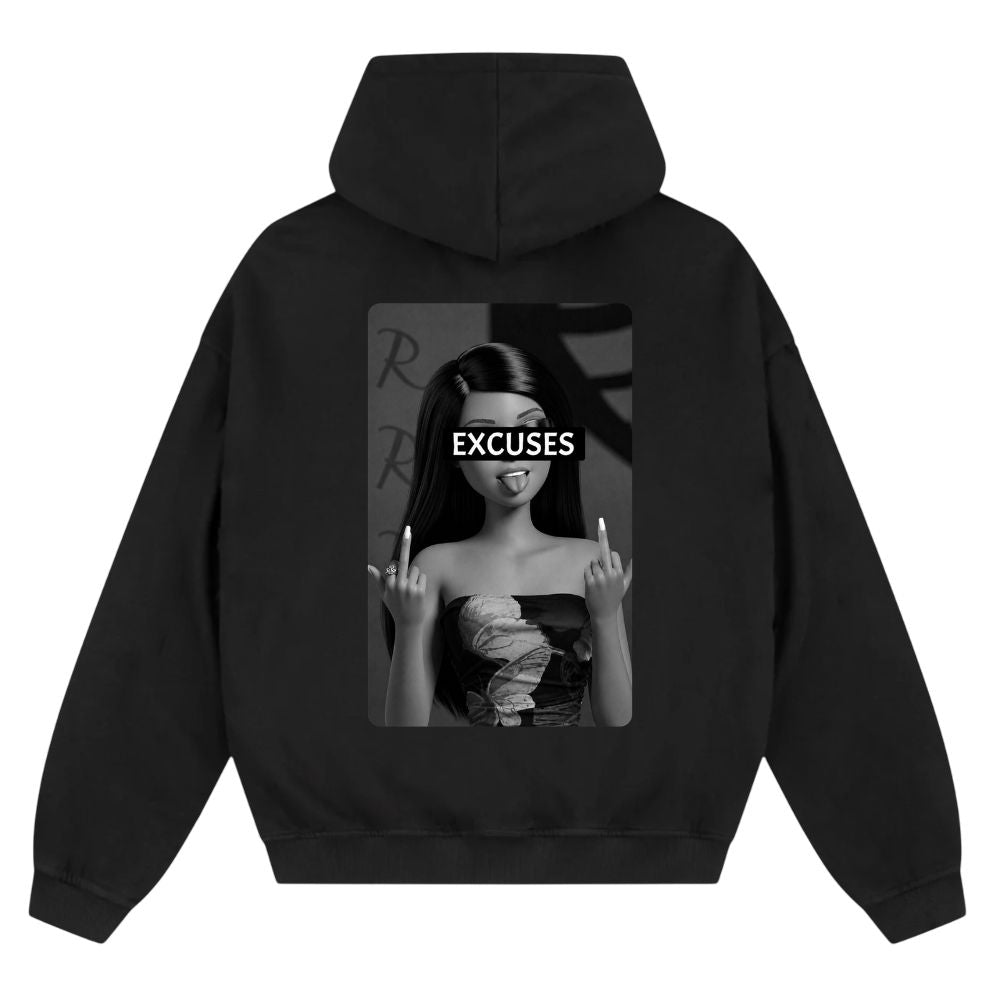 Excuses Oversize Zipper Hoodie