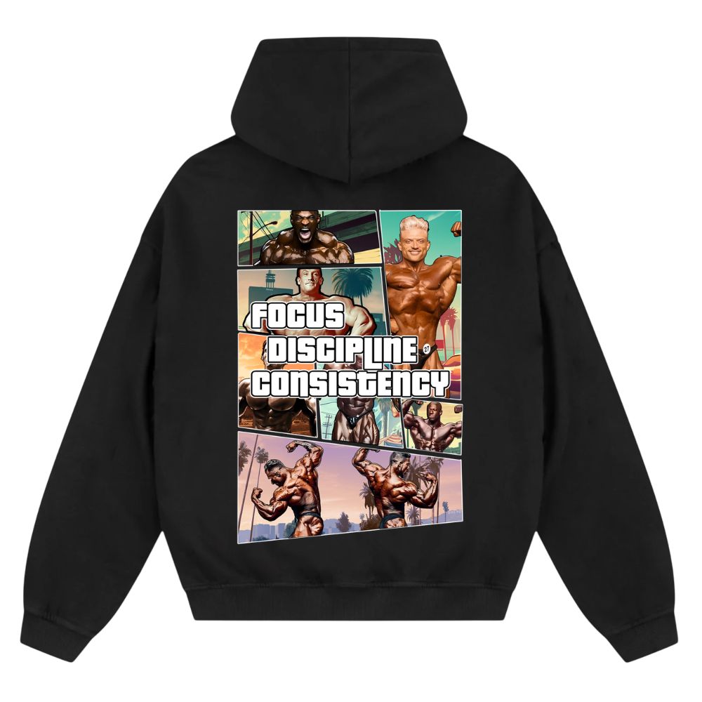 Focus Consistency Discipline Oversize Zipper Hoodie