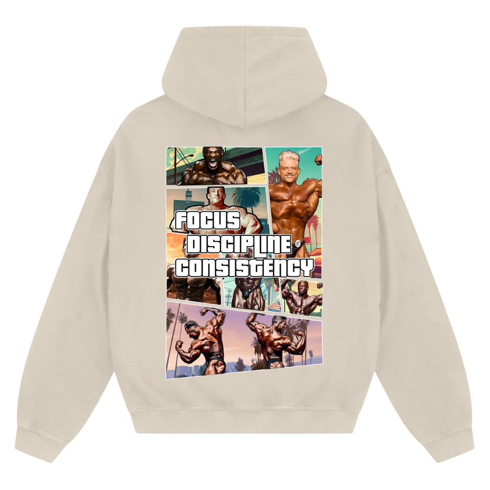 Focus Consistency Discipline Oversize Zipper Hoodie