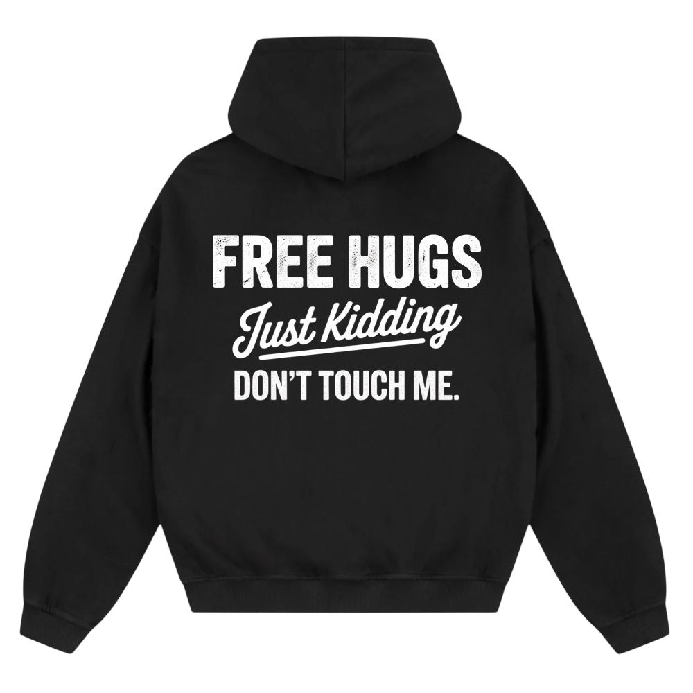 FREE HUGS OVERSIZE ZIPPER HOODIE