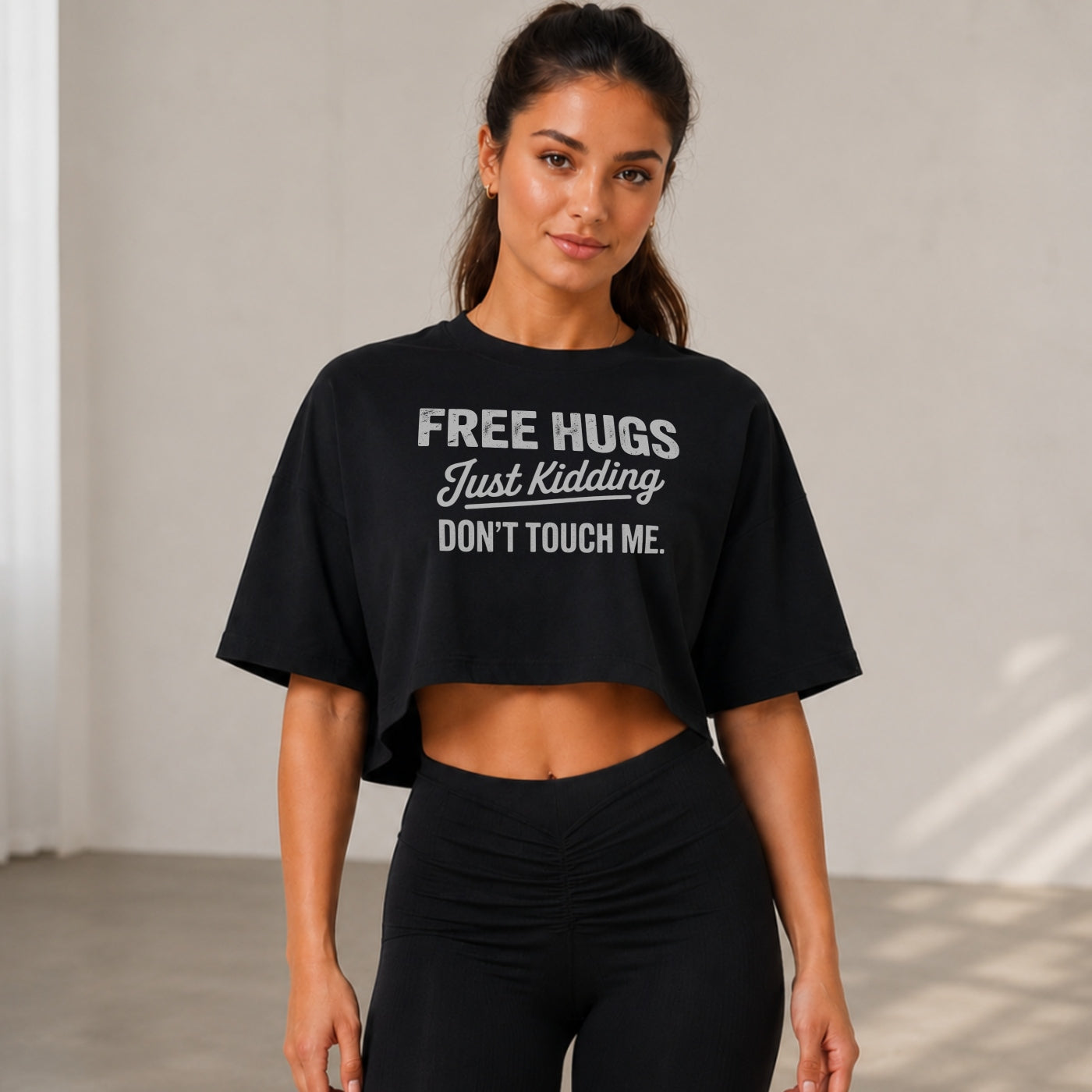 Free Hugs Oversize Crop Top