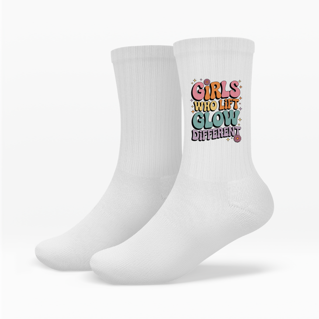 Girls Who Lift Glow Different Socken