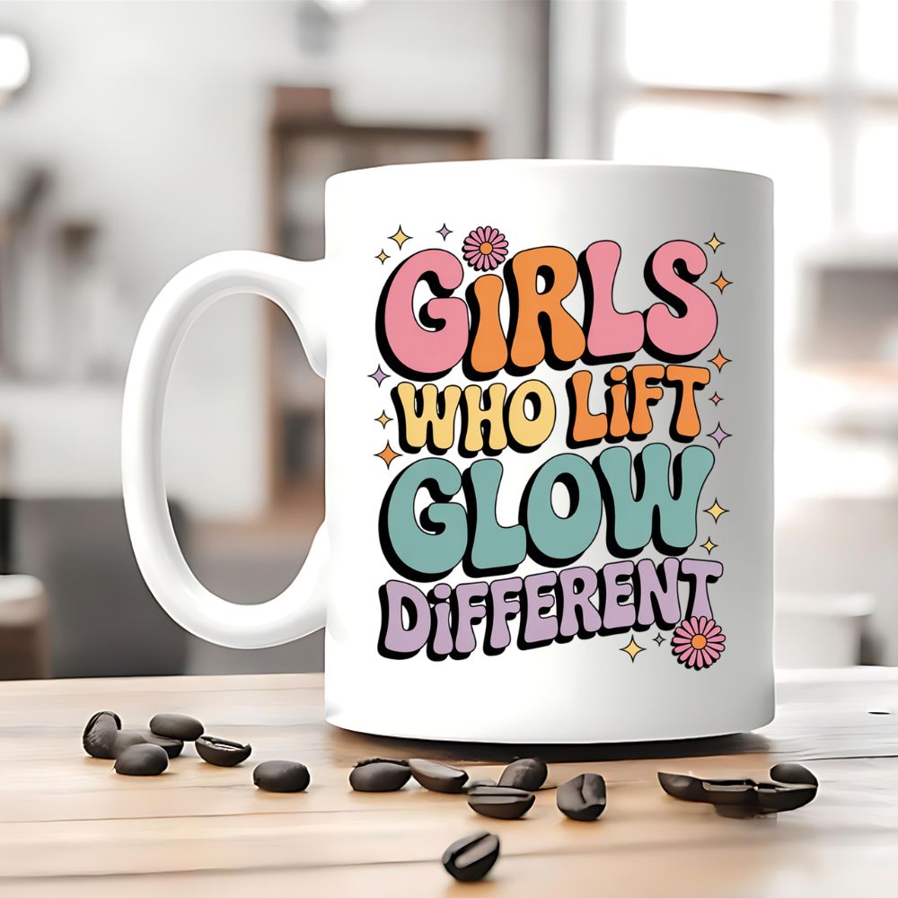 Girls Who Lift Glow Different Tasse
