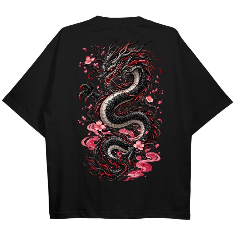 Red Dragon Oversize Shirt Schwarz Backprint