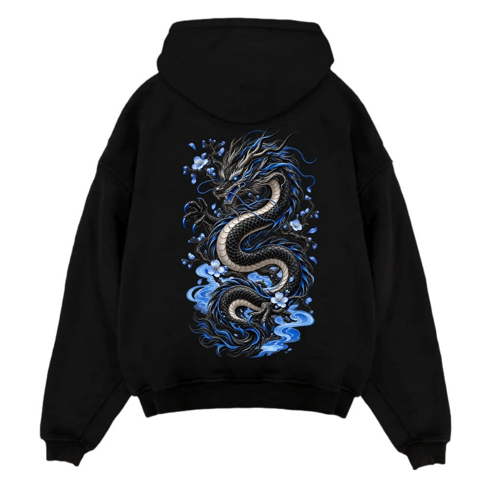 Ice Dragon Oversize Hoodie Schwarz Backprint