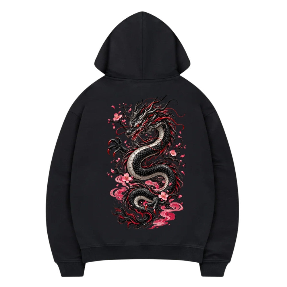 Red Dragon Premium Hoodie Schwarz Backprint