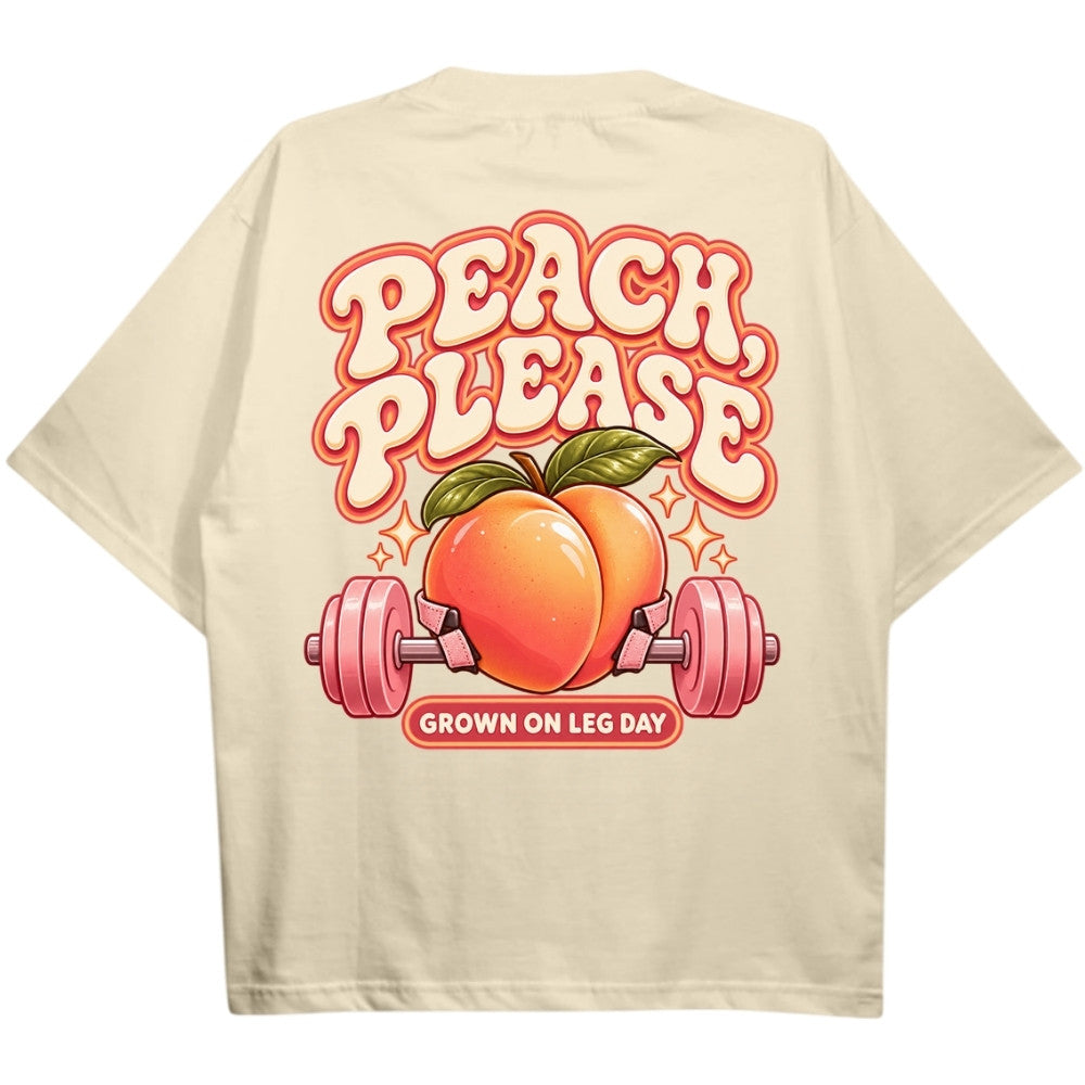 Peach Please Oversize Shirt Cream Backprint