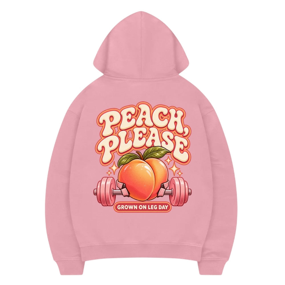 Peach Please Premium Hoodie Pink Backprint