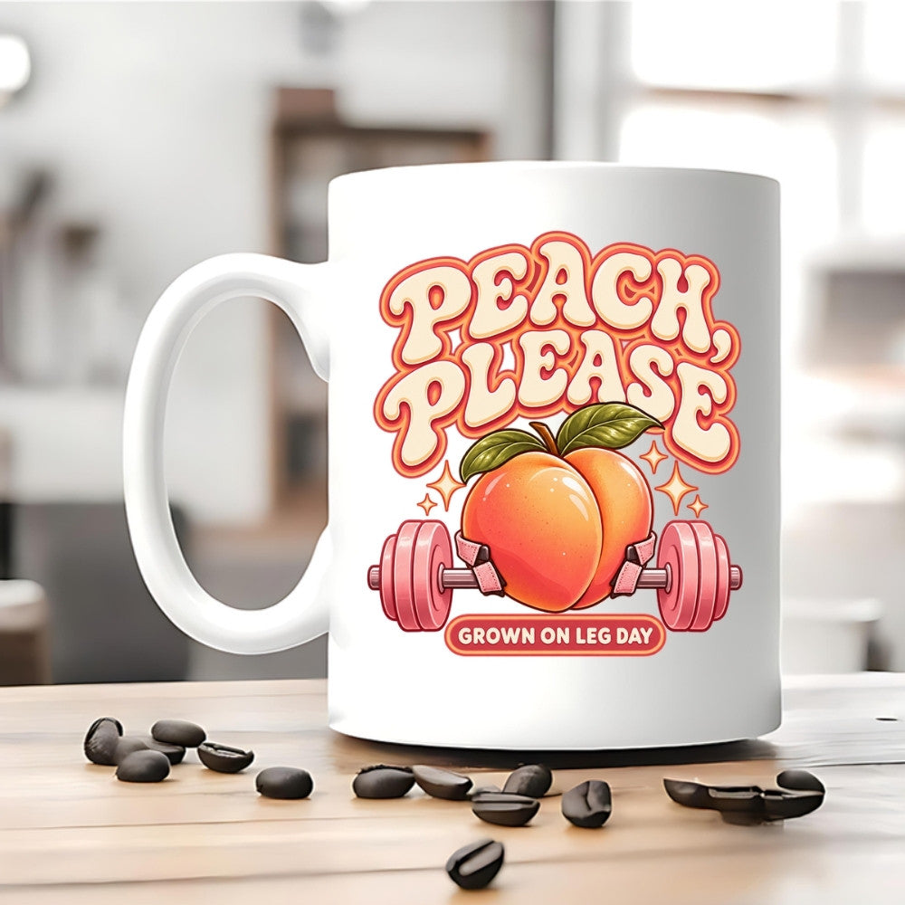 Peach Please Tasse Weiß