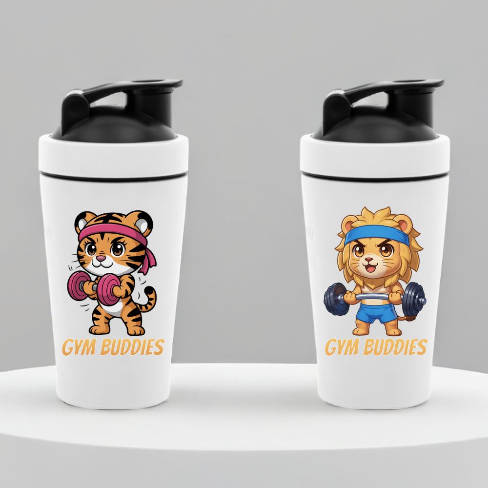 Gym Buddies Couple Shaker