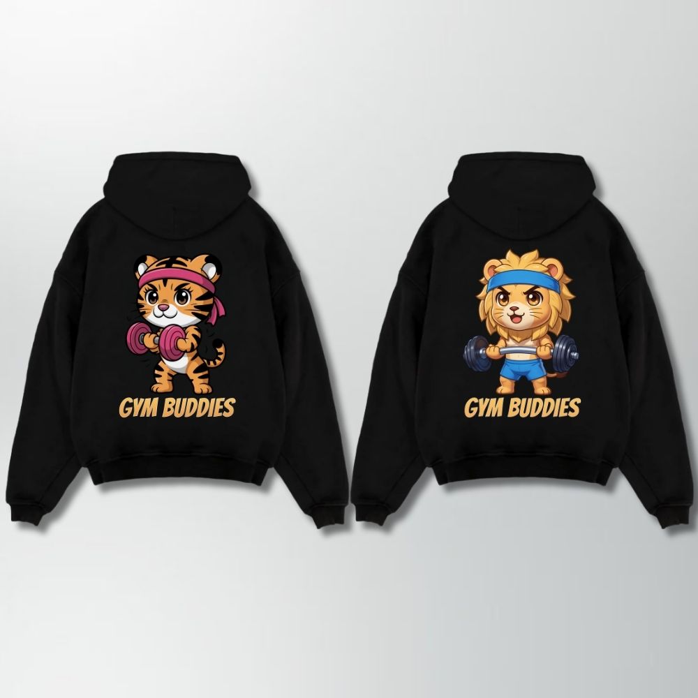 Gym Buddies Oversize Couple Hoodie