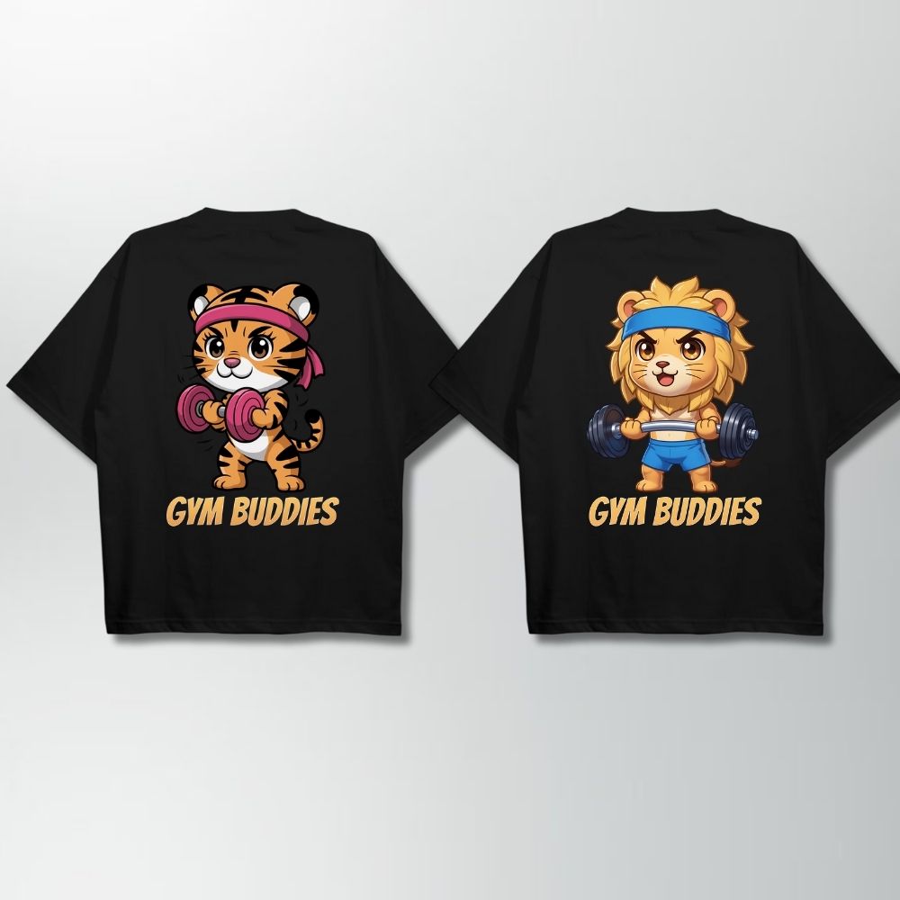 Gym Buddies Oversize Couple shirt