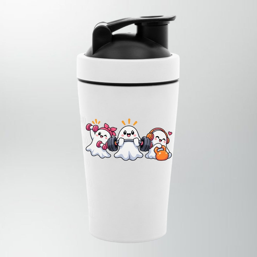 GHOST GAINS Edelstahl Shaker Weiß